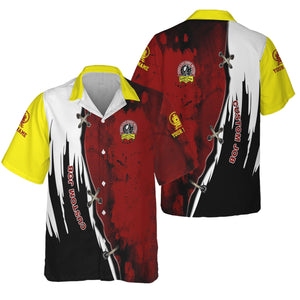 Railspirit Personalized Denver and Rio Grande Western Railroad Hawaiian Shirt Retro Stitches Design with Custom Position Train Shirt