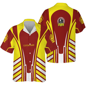 Railspirit Personalized Denver and Rio Grande Western Railroad Hawaiian Shirt Striped Railroad Style Train Shirt All Over Print