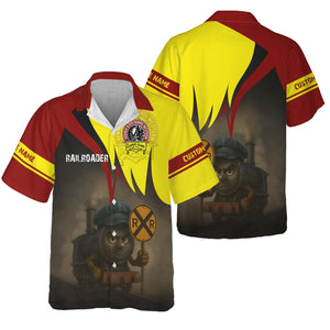 Railspirit Personalized Denver and Rio Grande Western Railroad Hawaiian Shirt Angry Train Hawaiian Shirt Gift Idea For Train Lover