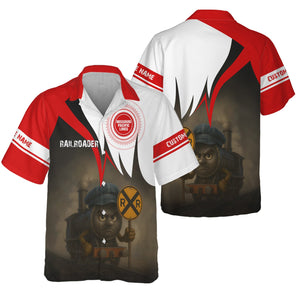 Railspirit Personalized Missouri Pacific Railroad Hawaiian Shirt Angry Train Hawaiian Shirt Gift Idea For Train Lover