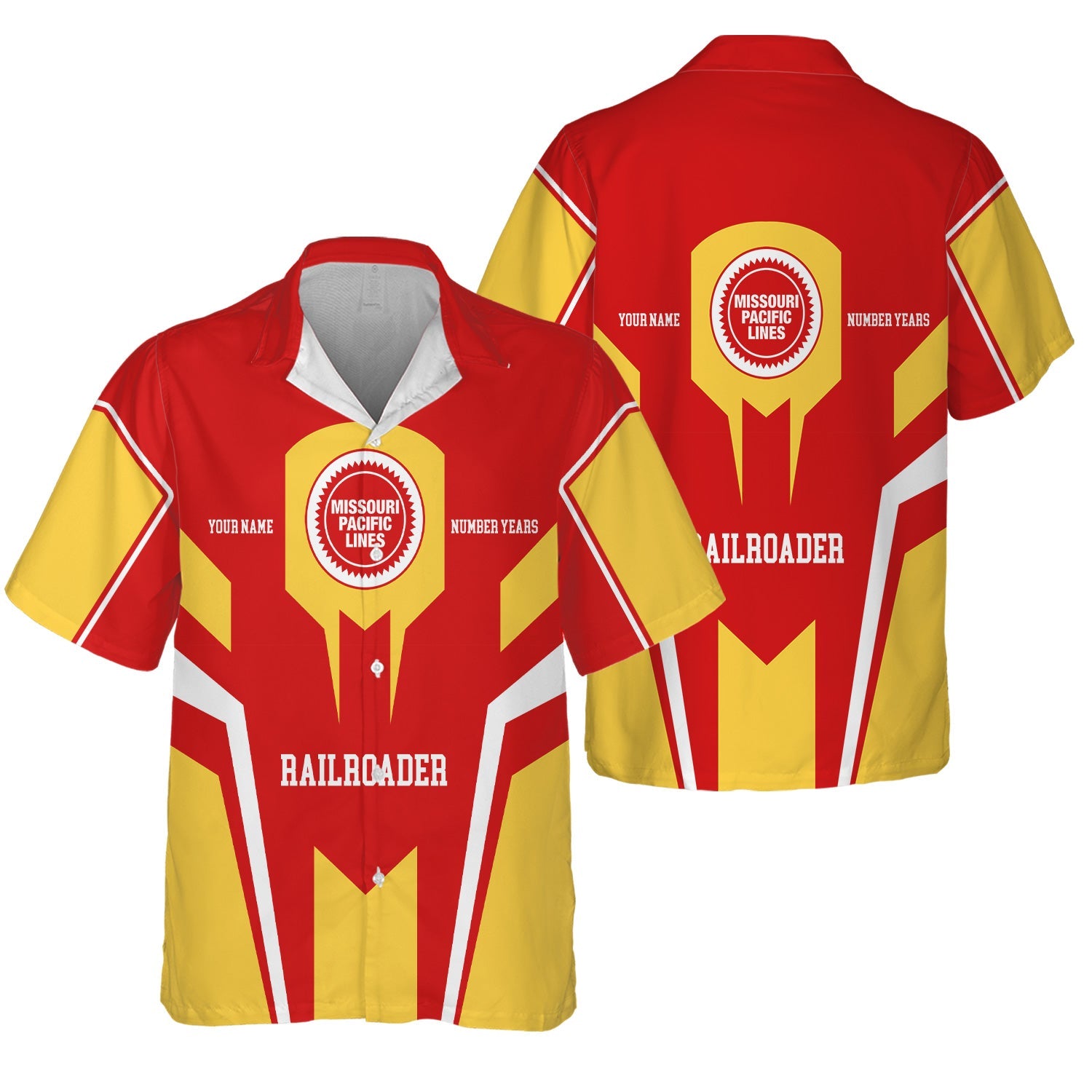 Railspirit Personalized Missouri Pacific Railroad Hawaiian Shirt Custom Year Railroader Shirt Gift Idea For Train Lover