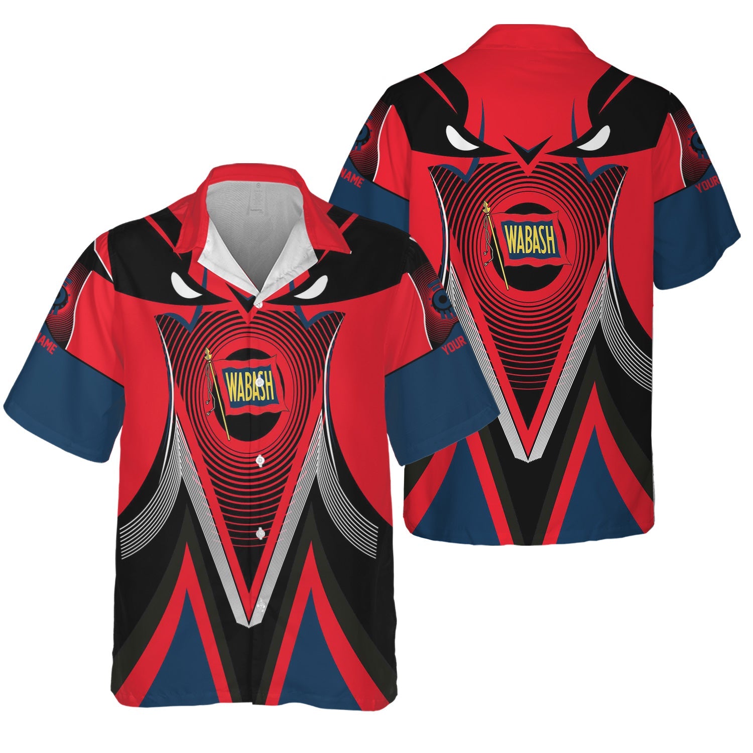 Railspirit Personalized Wabash Railroad Hawaiian Shirt Vibrant Graphic Pattern Shirt For Train Enthusiasts