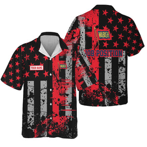 Railspirit Personalized Wabash Railroad Hawaiian Shirt Artistic Paint American Flag Style Train Shirt