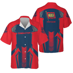 Railspirit Personalized Wabash Railroad Hawaiian Shirt Standout Style with Custom Position Train Shirt