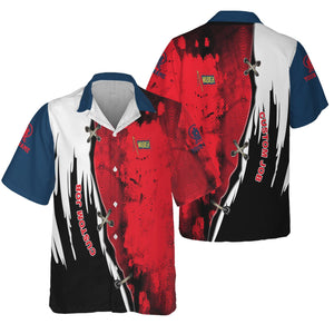 Railspirit Personalized Wabash Railroad Hawaiian Shirt Retro Stitches Design with Custom Position Train Shirt