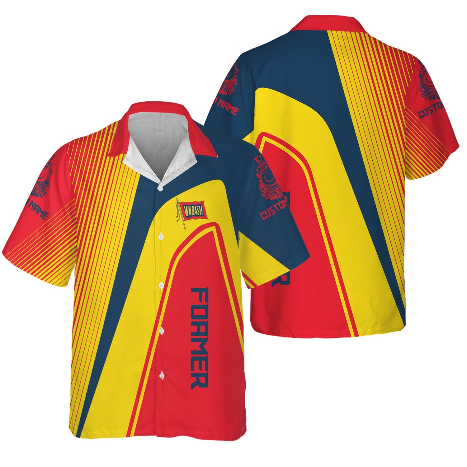 Railspirit Personalized Wabash Railroad Hawaiian Shirt Vibrant Striking Style Shirt For Rail Enthusiasts