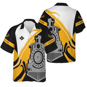 Railspirit Personalized Reading Railroad Hawaiian Shirt Flame-Inspired Style Shirt Gift Idea For Train Lovers