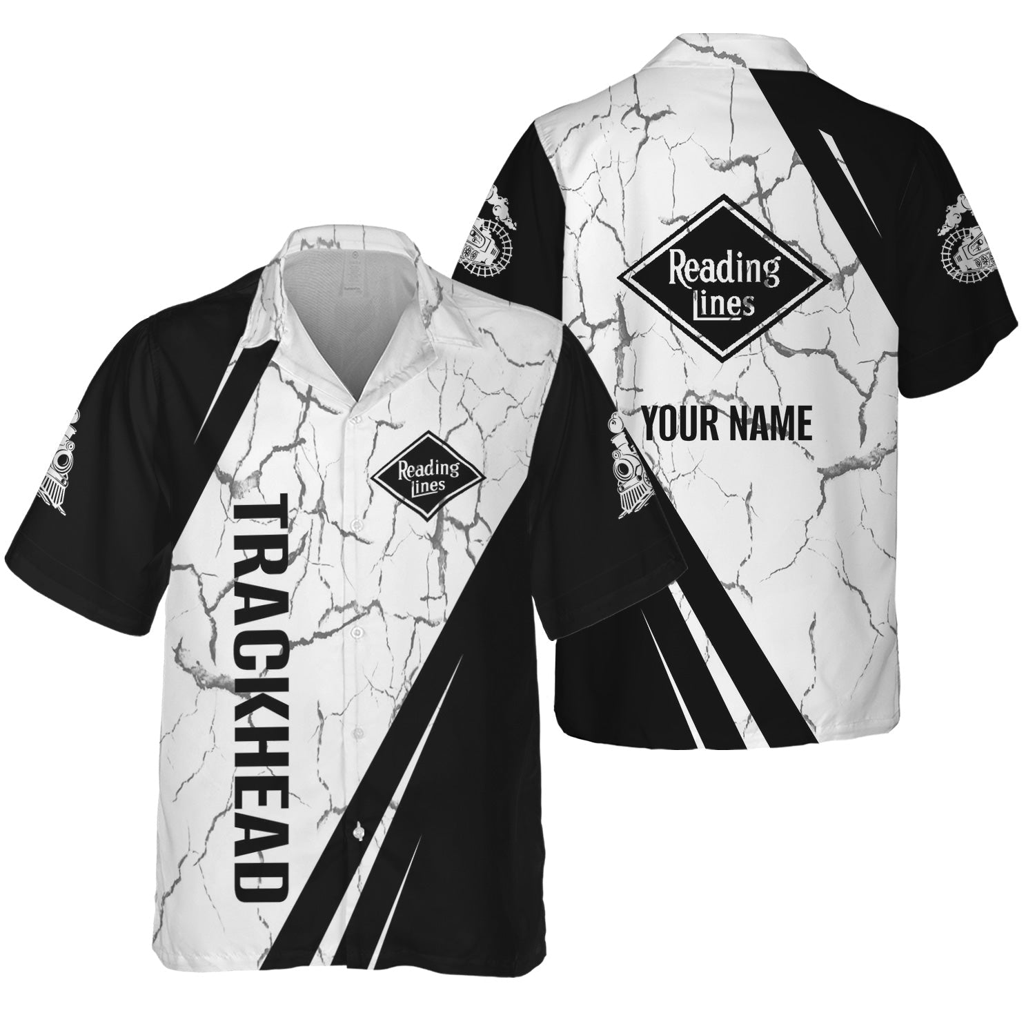 Railspirit Personalized Reading Railroad Hawaiian Shirt Crackle Texture Style Shirt For Trackhead