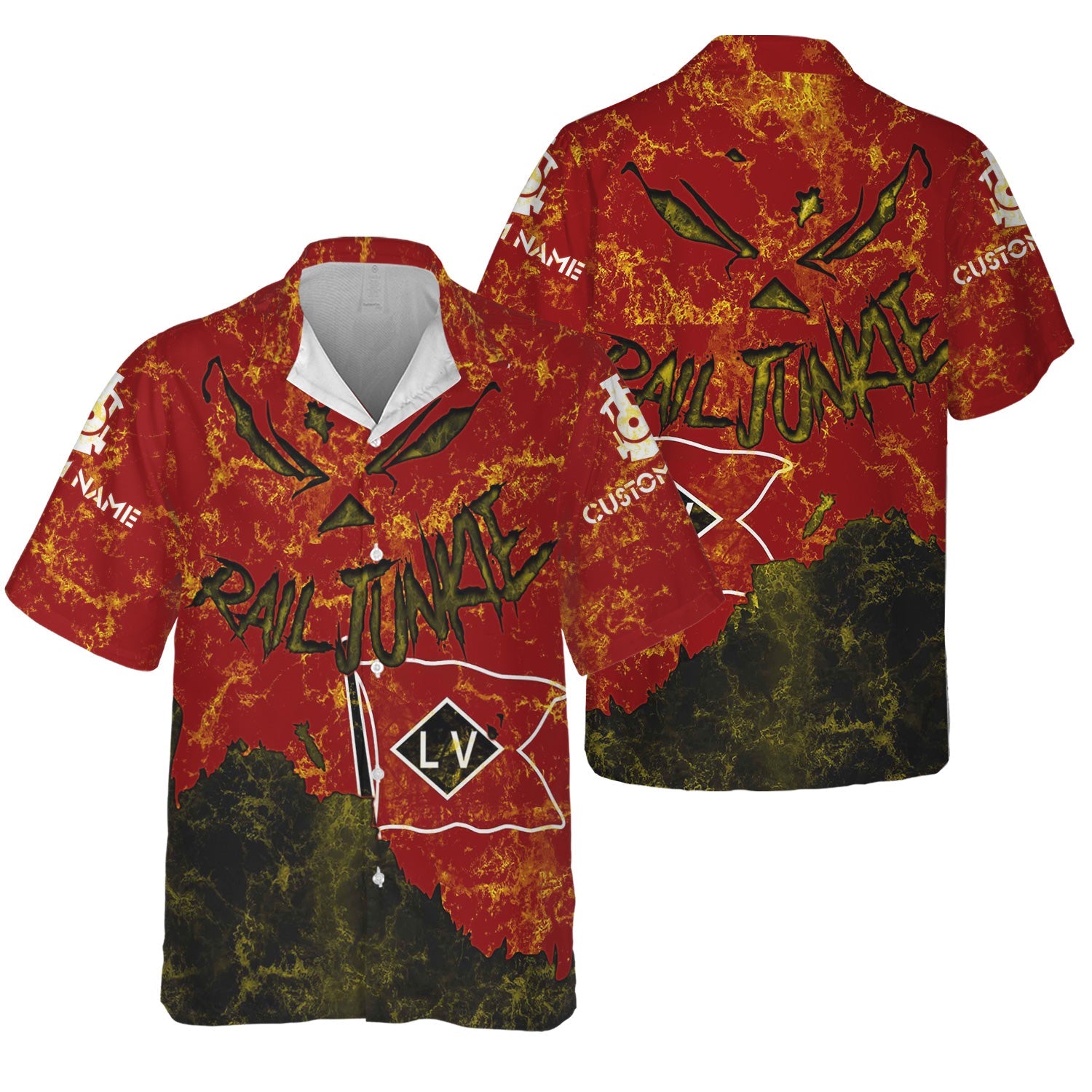 Railspirit Personalized Lehigh Valley Railroad Hawaiian Shirt Torn Graphic Style Train Shirt For Rail Junkie