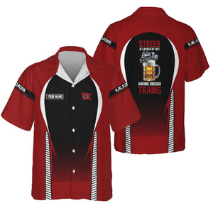 Railspirit  Personalized  Lehigh Valley Railroad Hawaiian Shirt  Stress Is Caused By Not Having Enough Trains  Shirt All Over Print