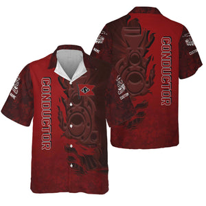 Railspirit Personalized Lehigh Valley Railroad Hawaiian Shirt Blazing Style with Custom Position Train Shirt