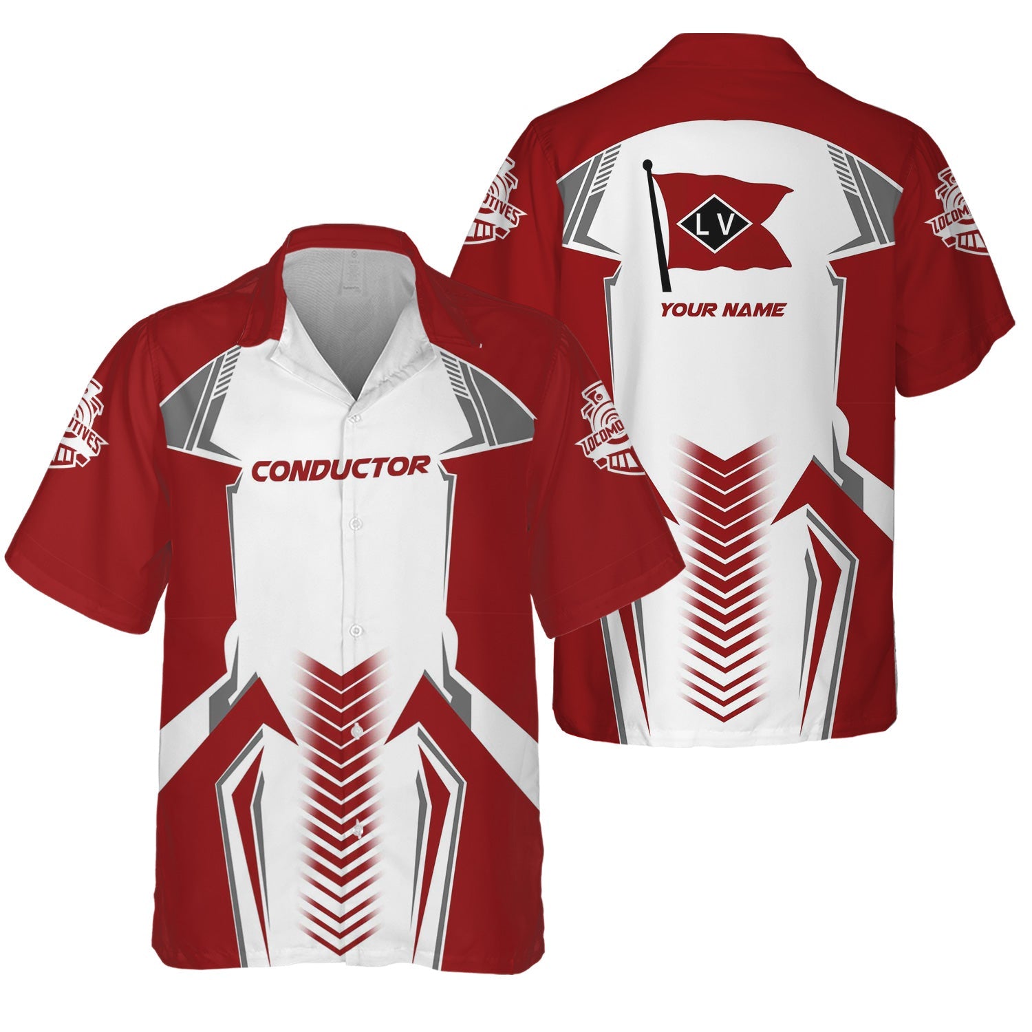 Railspirit Personalized Lehigh Valley Railroad Hawaiian Shirt Standout Style with Custom Position Train Shirt