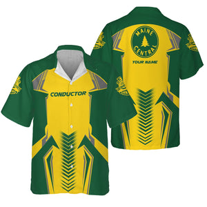 Railspirit Personalized Maine Central Railroad Hawaiian Shirt Standout Style with Custom Position Train Shirt