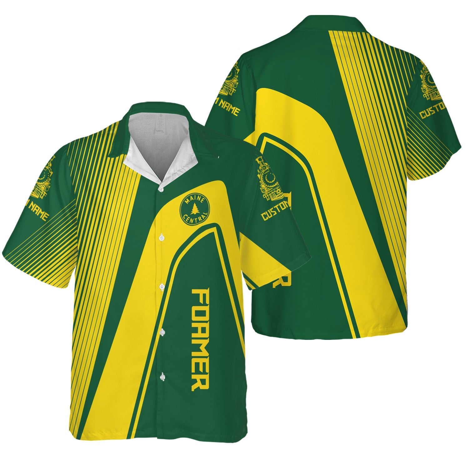 Railspirit Personalized Maine Central Railroad Hawaiian Shirt Vibrant Striking Style Shirt For Rail Enthusiasts