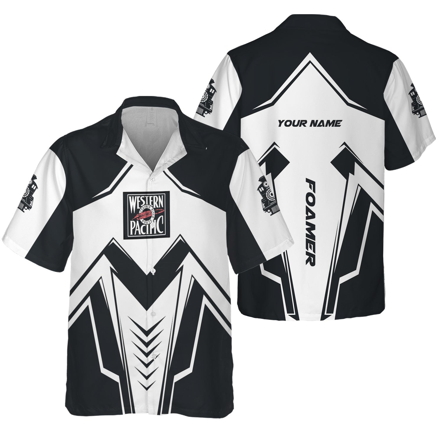 Railspirit Personalized Western Pacific Railroad Hawaiian Shirt Railway Trainspotter Style Shirt Gift Idea For Foamers