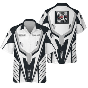 Railspirit Personalized Western Pacific Railroad Hawaiian Shirt Workwear-Inspired with Custom Position Train Shirt