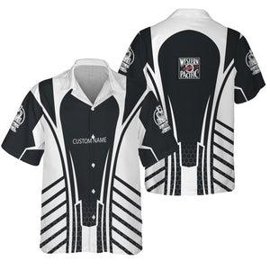 Railspirit Personalized Western Pacific Railroad Hawaiian Shirt Striped Railroad Style Train Shirt All Over Print