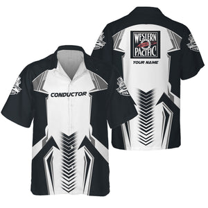 Railspirit Personalized Western Pacific Railroad Hawaiian Shirt Standout Style with Custom Position Train Shirt