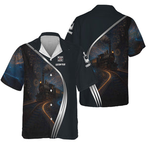 Railspirit Personalized Western Pacific Railroad Hawaiian Shirt Steampunk Locomotive with Custom Year Train Shirt