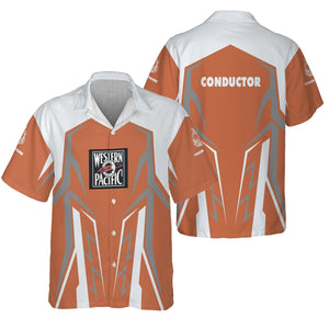 Railspirit Personalized Western Pacific Railroad Hawaiian Shirt Futuristic Design with Custom Job Train Shirt