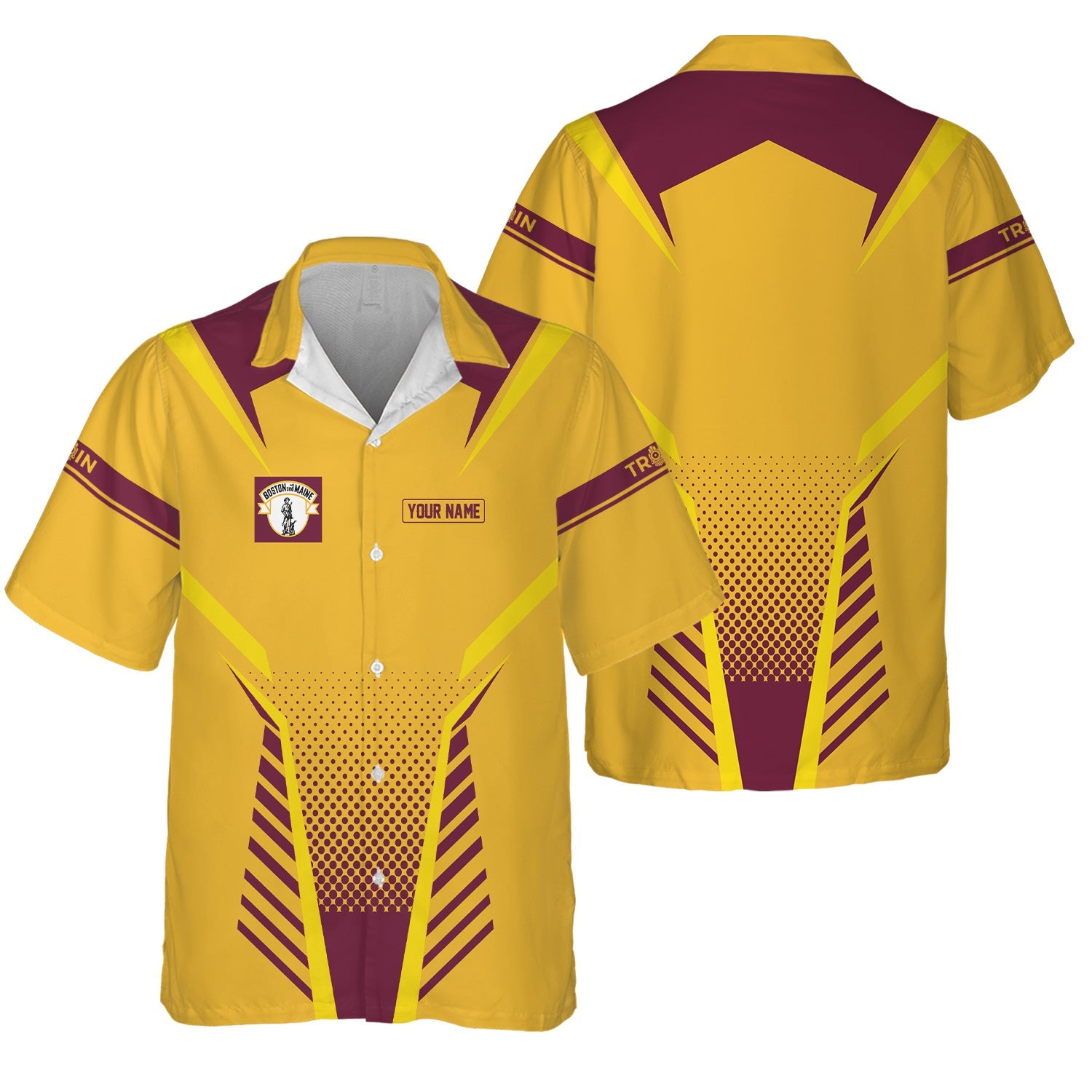 Railspirit Personalized Boston and Maine Railroad Hawaiian Shirt Unisex Train Shirt All Over Print