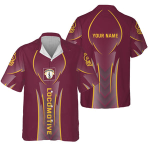 Railspirit Personalized Boston and Maine Railroad Hawaiian Shirt Striking Line Style Train Shirt For Locomotive Lovers