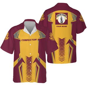 Railspirit Personalized Boston and Maine Railroad Hawaiian Shirt Standout Style with Custom Position Train Shirt