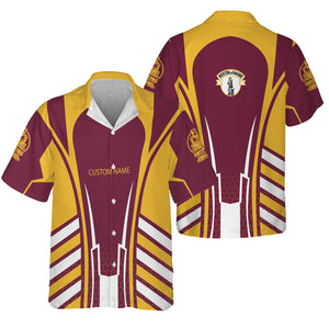 Railspirit Personalized Boston and Maine Railroad Hawaiian Shirt Striped Railroad Style Train Shirt All Over Print