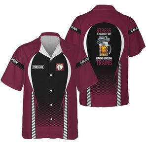 Railspirit  Personalized  Boston and Maine Railroad Hawaiian Shirt  Stress Is Caused By Not Having Enough Trains  Shirt All Over Print