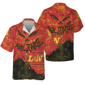 Railspirit Personalized Louisville and Nashville Railroad Hawaiian Shirt Torn Graphic Style L&N Train Shirt For Rail Junkie