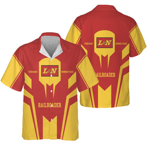 Railspirit Personalized Louisville and Nashville Railroad Hawaiian Shirt Custom Year Railroader L&N Shirt Gift Idea For Train Lover