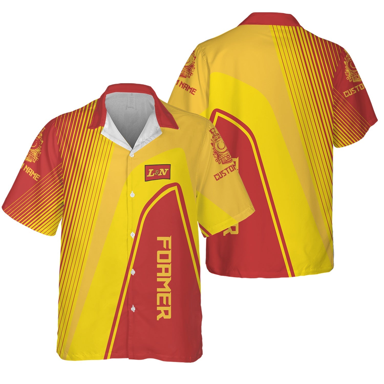 Railspirit Personalized Louisville and Nashville Railroad Hawaiian Shirt Vibrant Striking Style L&N Shirt For Rail Enthusiasts