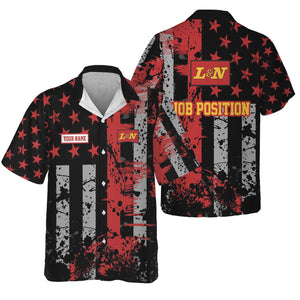 Railspirit Personalized Louisville and Nashville Railroad Hawaiian Shirt Artistic Paint American Flag Style L&N Train Shirt