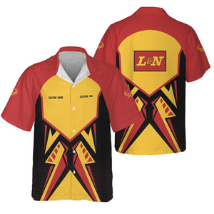Railspirit Personalized Louisville and Nashville Railroad Hawaiian Shirt Vibriant Style with Custom Position L&N Train Shirt