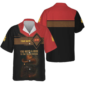 Railspirit Personalized Louisville and Nashville Railroad Hawaiian Shirt You Need A Ride To The Train Station L&N Shirt For Train Lovers