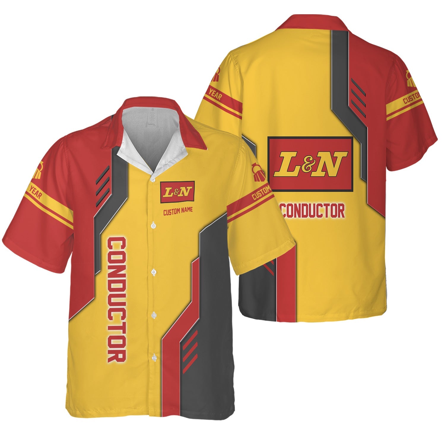 Railspirit Personalized Louisville and Nashville Railroad Hawaiian Shirt Unique Railway Style with Custom Job L&N Train Shirt