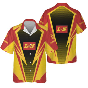 Railspirit Personalized Louisville and Nashville Railroad Hawaiian Shirt Lightning Graphic Style L&N Shirt Gift Idea For Train Lover