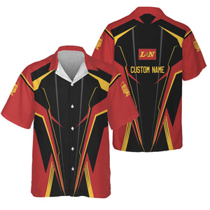 Railspirit Personalized Louisville and Nashville Railroad Hawaiian Shirt Lightning-Edge Design L&N Train Shirt For Railroad Lovers