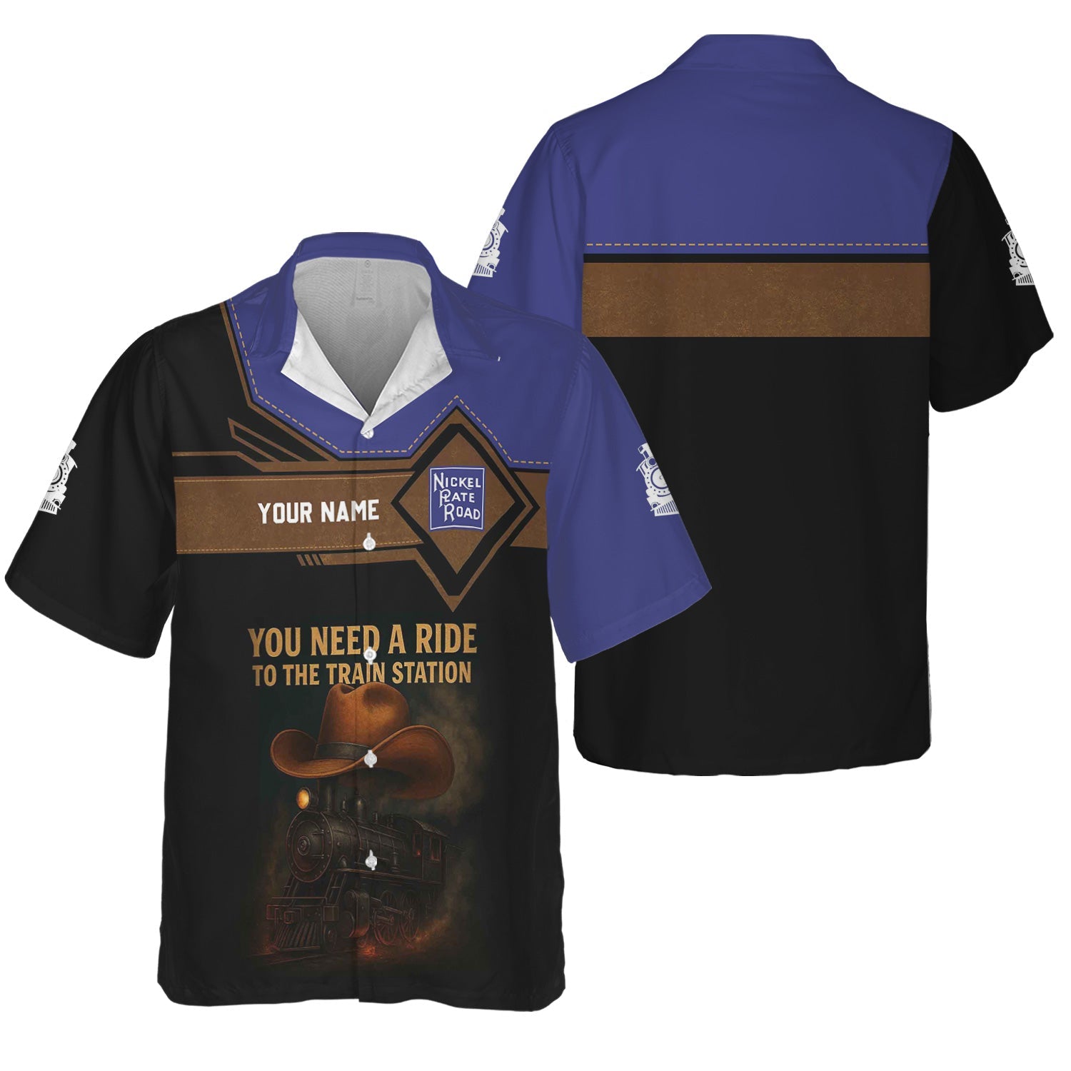 Railspirit Personalized New York, Chicago and St. Louis Railroad Hawaiian Shirt You Need A Ride To The Train Station Nickel Plate Road Shirt