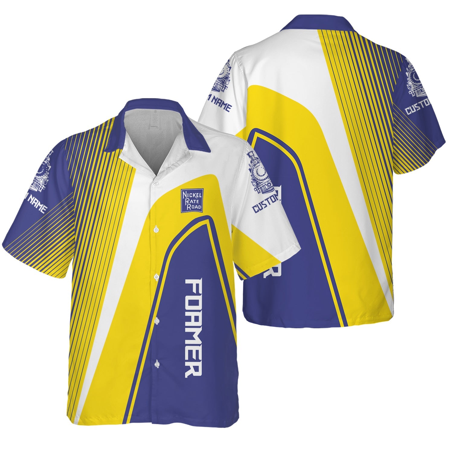 Railspirit Personalized New York, Chicago and St. Louis Railroad Hawaiian Shirt Vibrant Striking Style Nickel Plate Road Shirt For Rail Enthusiasts