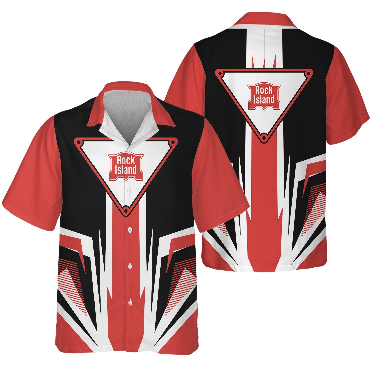 Railspirit Chicago, Rock Island and Pacific Railroad Hawaiian Shirt Bold Graphic Style Rock Island Railroad All Over Printed Shirt