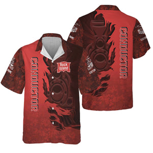 Railspirit Personalized Chicago, Rock Island and Pacific Railroad Hawaiian Shirt Blazing Style with Custom Position Rock Island Railroad Train Shirt
