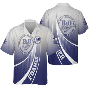 Railspirit Personalized B&O Great States Railroad Hawaiian Shirt Railway-Themed Style Shirt Gift Idea For Trainspotter