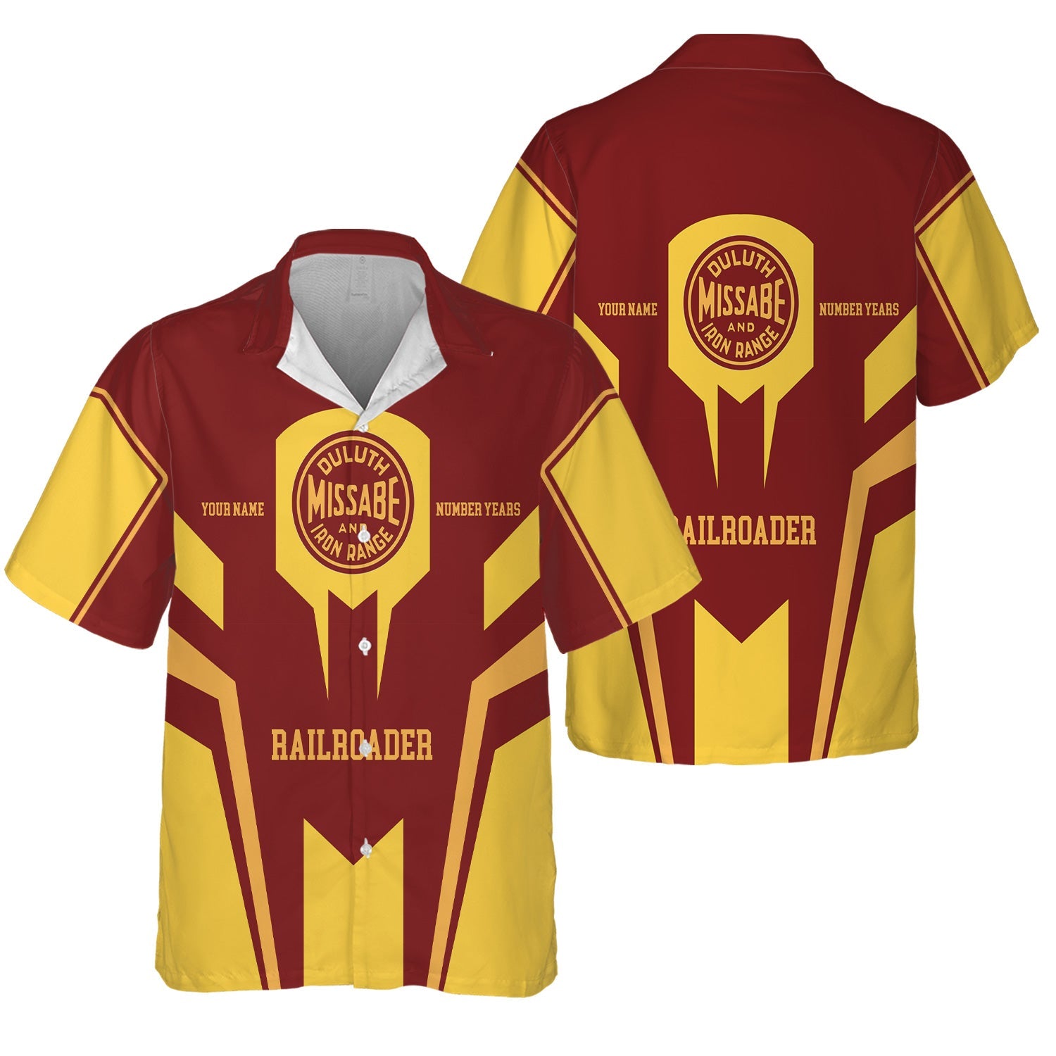 Railspirit Personalized Duluth, Missabe, & Iron Range Railroad Hawaiian Shirt Custom Year Railroader Shirt Gift Idea For Train Lover