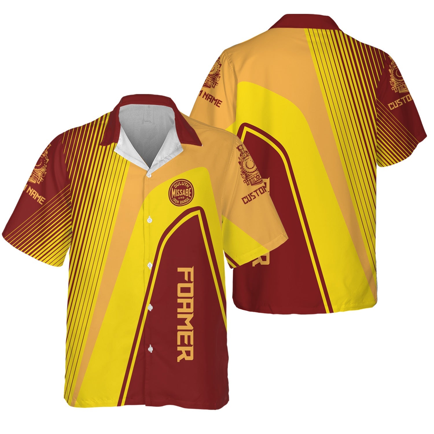 Railspirit Personalized Duluth, Missabe, & Iron Range Railroad Hawaiian Shirt Vibrant Striking Style Shirt For Rail Enthusiasts