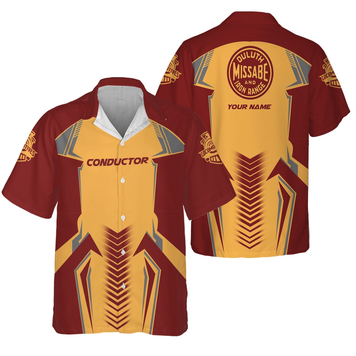 Railspirit Personalized Duluth, Missabe, & Iron Range Railroad Hawaiian Shirt Standout Style with Custom Position Train Shirt