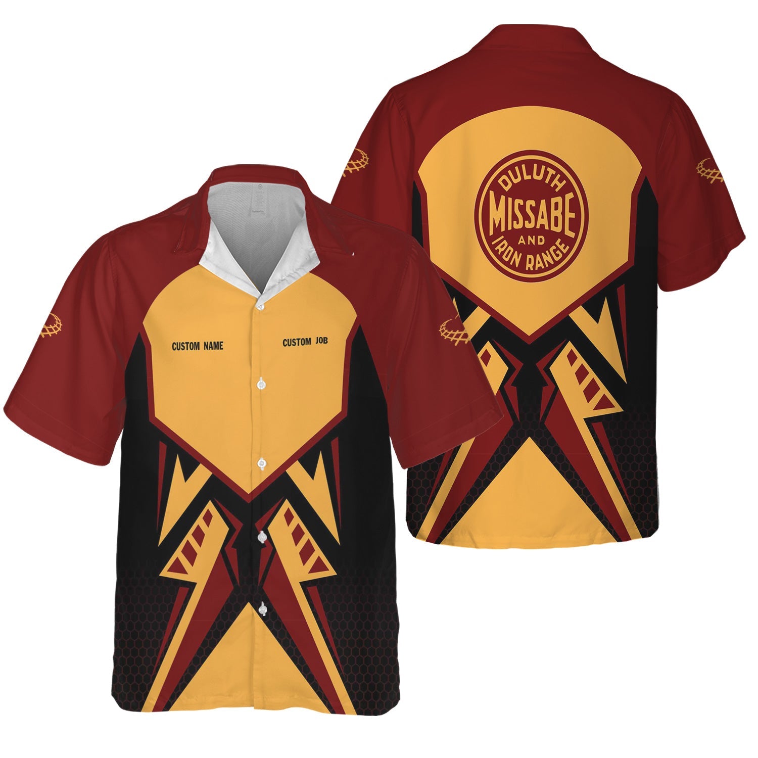 Railspirit Personalized Duluth, Missabe, & Iron Range Railroad Hawaiian Shirt Vibriant Style with Custom Position Train Shirt