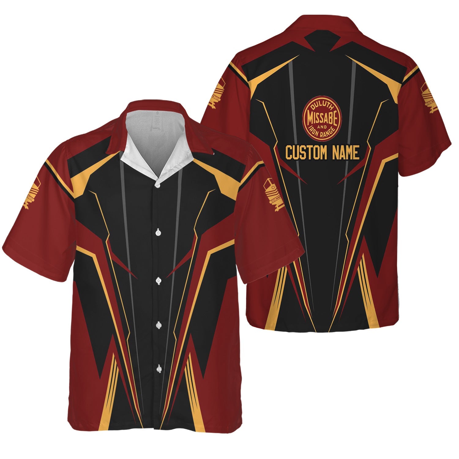 Railspirit Personalized Duluth, Missabe, & Iron Range Railroad Hawaiian Shirt Lightning-Edge Design Train Shirt For Railroad Lovers