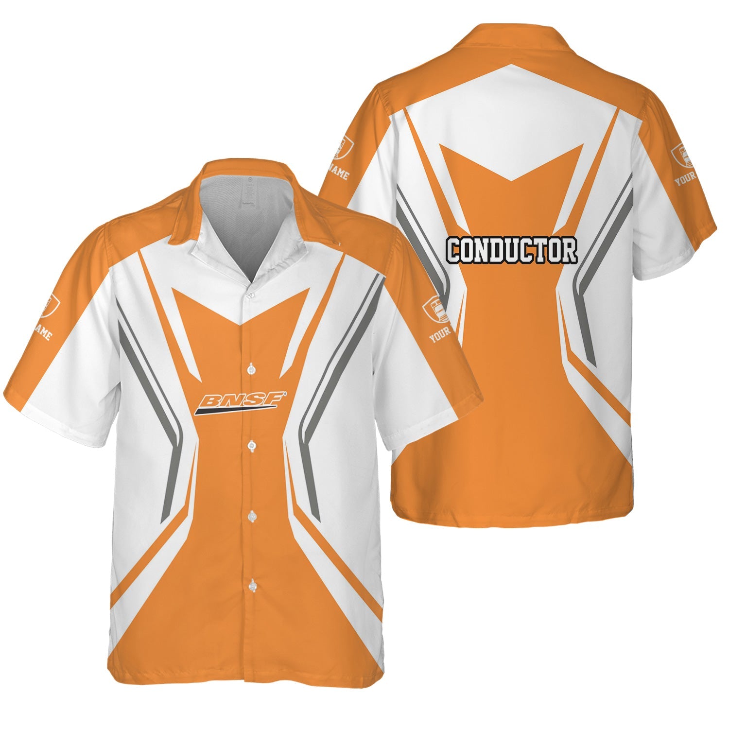 Railspirit Personalized BNSF Railway Hawaiian Shirt Unique Style with Custom Job Train Shirt