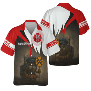 Railspirit Personalized The Chief Santa Fe Railroad Hawaiian Shirt Angry Train Hawaiian Shirt Gift Idea For Train Lover